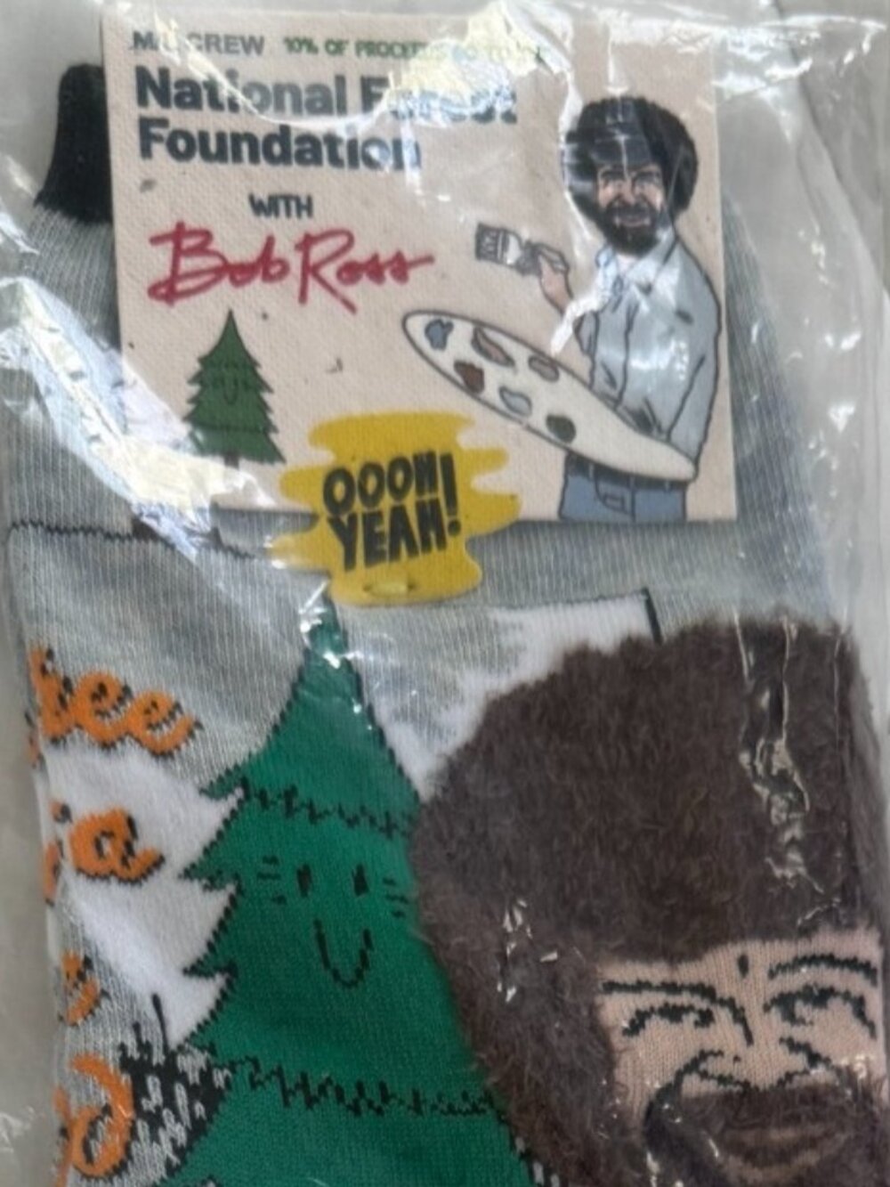 Bob Ross Happy Trees Crew Socks: Never Worn, Size M/L